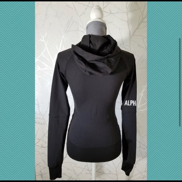 Alphalete Black Full Zip Hoodie w/ Logo & Spellout - Picture 3 of 4